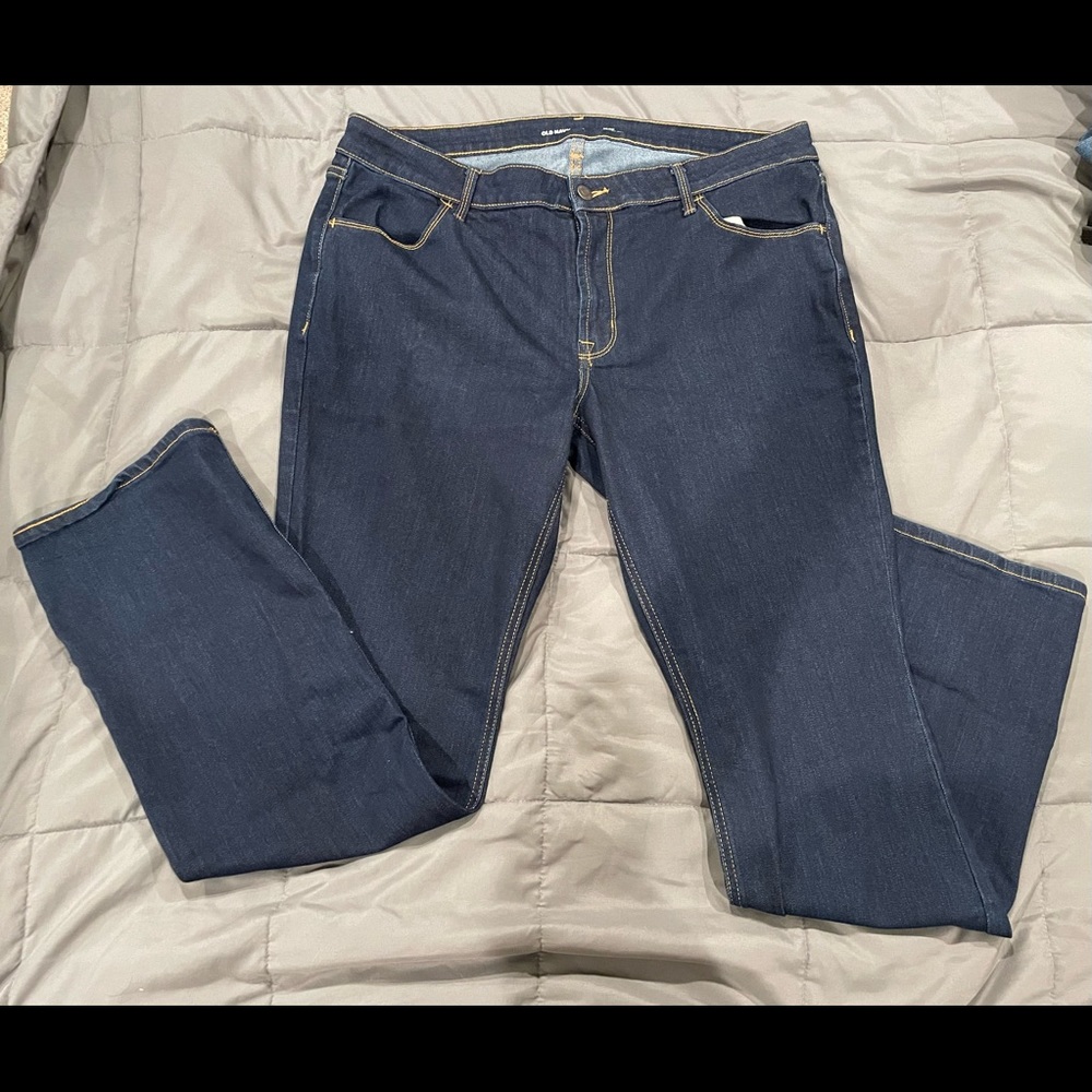 Dark blue jeans